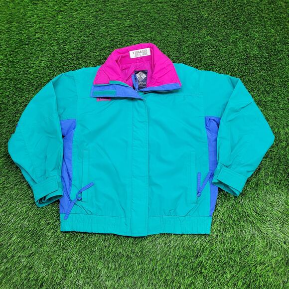 Vintage Columbia Bugaboo Jacket Women Large 23x24 Baggy Teal - Picture 1 of 15
